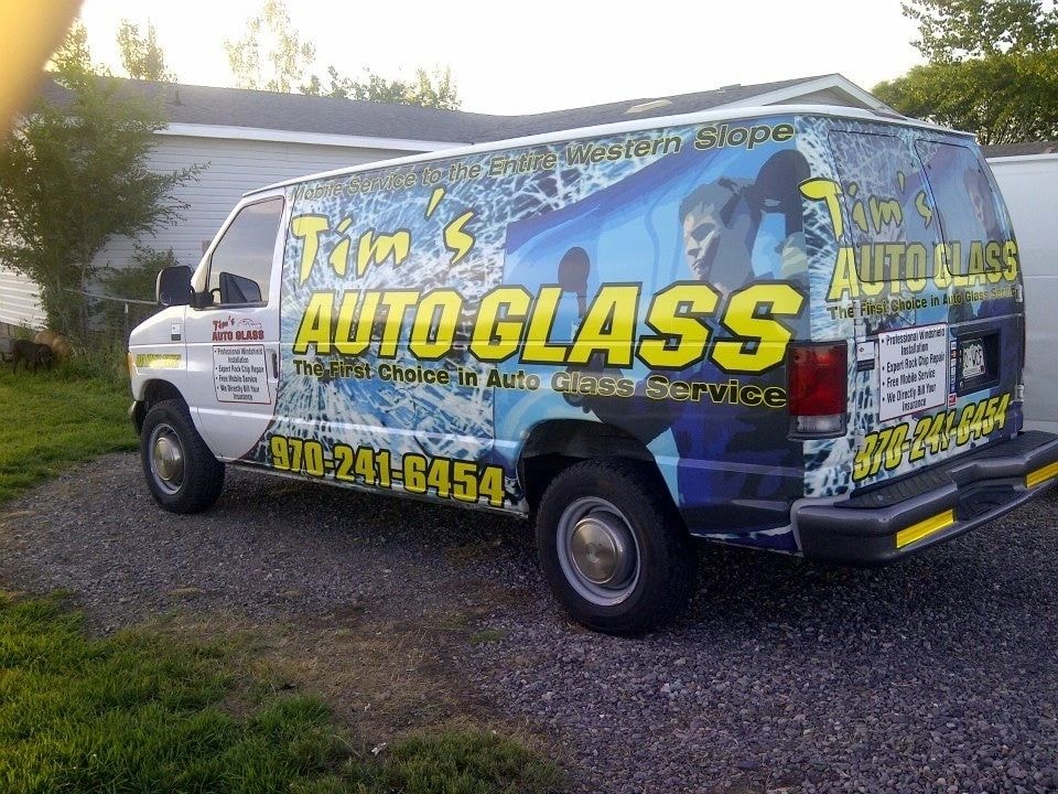 Tim's Auto Glass team and vehicle